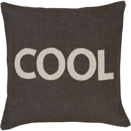 Art of Knot Castelo 22" x 22" Charcoal Hand Crafted Jute Decorative Pillow with Poly Filler