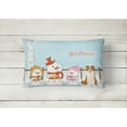 thumbnail image 2 of Carolines Treasures BB2450PW1216 Merry Christmas Carolers Border Collie Red White Canvas Fabric Decorative Pillow, 12H, 2 of 3