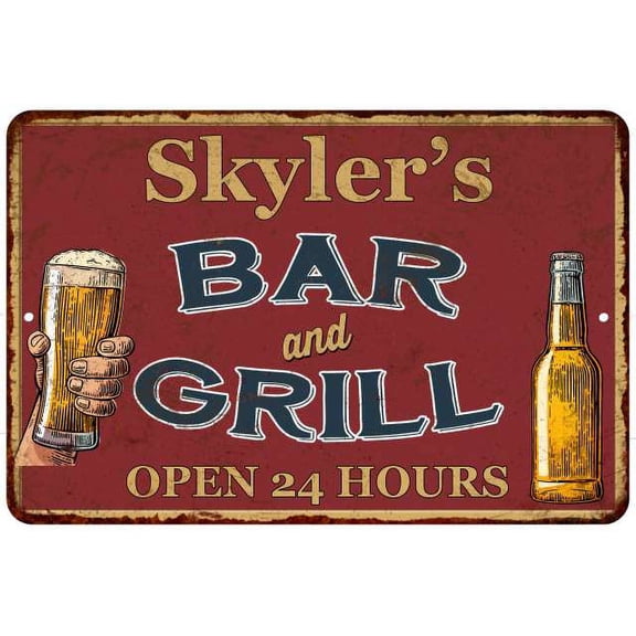 Skyler's Red Bar and Grill Rustic Sign Decor 8x12 108120045469