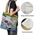 thumbnail image 3 of Dexter's Laboratory Bolso de tela con estampado de lienzo para mujer, bolsa de compras reutilizable y estética, con cremallera interior, regalo para mujer,40*45cm., 3 of 6