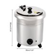 thumbnail image 4 of Silver Electric Soup Warmer with Stainless Steel Lid Ideal for Family Gatherings Events and Parties to Keep Food Warm and Heat Foods (10L, 400W), 4 of 7