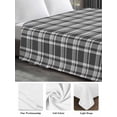 thumbnail image 6 of Geometric Lattice, Full Size Flat Sheet, Wrinkleproof & Fadeproof Cooling Flat Bed Sheet Only, Black Grey Classic Farmhouse Plaid Breathable Soft Bedding Top Sheets 81 x 96 Inches, 6 of 8