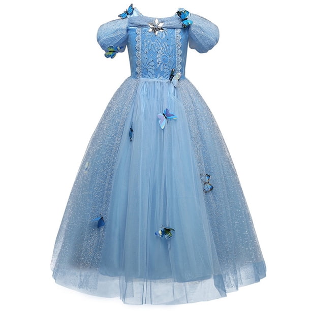 NNJXD Vestido De Princesa Para Niñas , Disfraz De Cenicienta De Halloween Cosplay Fiesta De Cumpleaños , Navidad