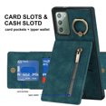 thumbnail image 4 of Nalacover for Samsung Note 20, Wallet RFID Credit Card Holder and Zipper Pocket,Drop Protection Flip Cover Ring Holder Kickstand Double Magnetic Clasp for Samsung Galaxy Note 20, Blue, 4 of 12