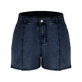 thumbnail image 5 of Byworldtasic No Boundarie Womens High Waist Slim Fit Jean Shorts Casual Streetwear Summer Denim Shorts with Button, 5 of 7