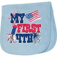 thumbnail image 2 of Inktastic My First 4th with American Flag Rocket and Fireworks Baby Burp Cloth, 2 of 3