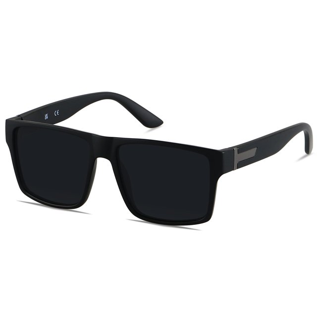 Gafas de Sol LYZOIT Cuadradas Sobredimensionadas con Protección UV400 Negras
