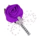thumbnail image 4 of Broche de Tela Artificial Ramillete de Flores Gloria para boda Nupcial Rosa púrpura oscura, 4 of 8