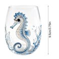 thumbnail image 2 of OKKVV Artisanal Glassware, 3D Stemless Wine Glasses, Handcrafted Marine Animal Bar Glass for Coastal Home Decor Ocean Lovers (Seahorse), 2 of 6