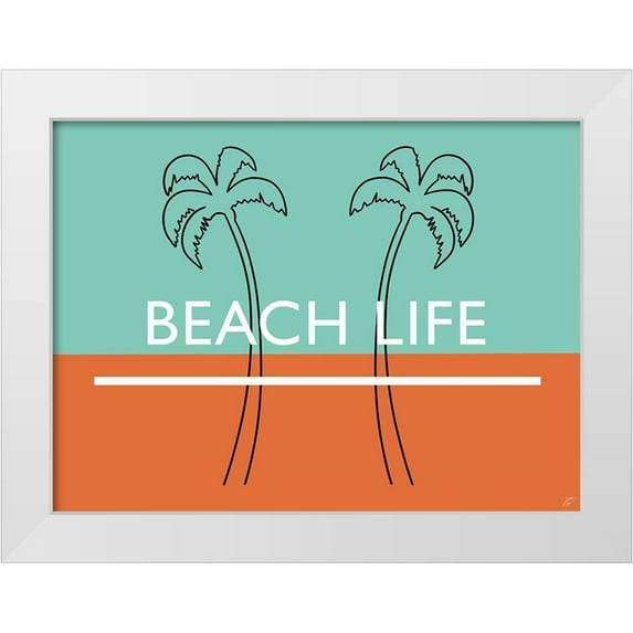Lee, Judson 32x25 White Modern Wood Framed Museum Art Print Titled - Beach Life