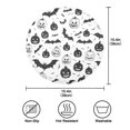 thumbnail image 4 of Round Plate Mat 15.4x15.4 Inchesx1 Placemat Table Mat Kitchen Mat Coffee Mat Fabric Thick, Strong Wear-Resistant, Heat Resistance Black Halloween Elements, 4 of 7