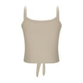 thumbnail image 7 of ZQUUVOU Tank Top For Women Spaghetti Strap Solid Color Crew Neck Tops (Beige,L), 7 of 7