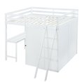thumbnail image 6 of Aukfa Loft Bed with Wardrobe, Wood Full Size Loft Bed with Desk and Shelves for Kids Adults - White, 6 of 8