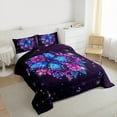 thumbnail image 3 of jejeloiu Butterfly Print Bedding Comforter Set,Retro Rustic Floral Twin Comforter Sets,Pink Purple Blue Bedding Set For Girl,Microfiber Bedroom Decor Reversible,2pcs, 3 of 8