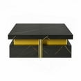 thumbnail image 4 of Table Basse Carrée de Luxe Noire + Dorée avec 4 Tiroirs & Construction MDF, 4 of 17