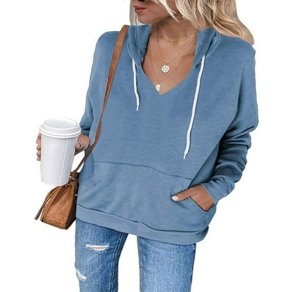 Pejock Womens Oversized Sweatshirts Hoodies Long Sleeve Pullover Fall Clothes with Pocket Teen Girl Fall Button Down Collar Drawstring Hoodies Pullover Tops Y2K Fall Hoodie Clothes 2023 Fashion Outfit