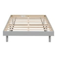 thumbnail image 6 of PAPROOS Twin Size Bed Frame, New Upgraded Wood Platform Bed with Strong Wooden Slats and Solid Wood Legs, Modern Floating Platform Bed Frame for Teens Adults, No Box Spring Needed, Gray, 6 of 9