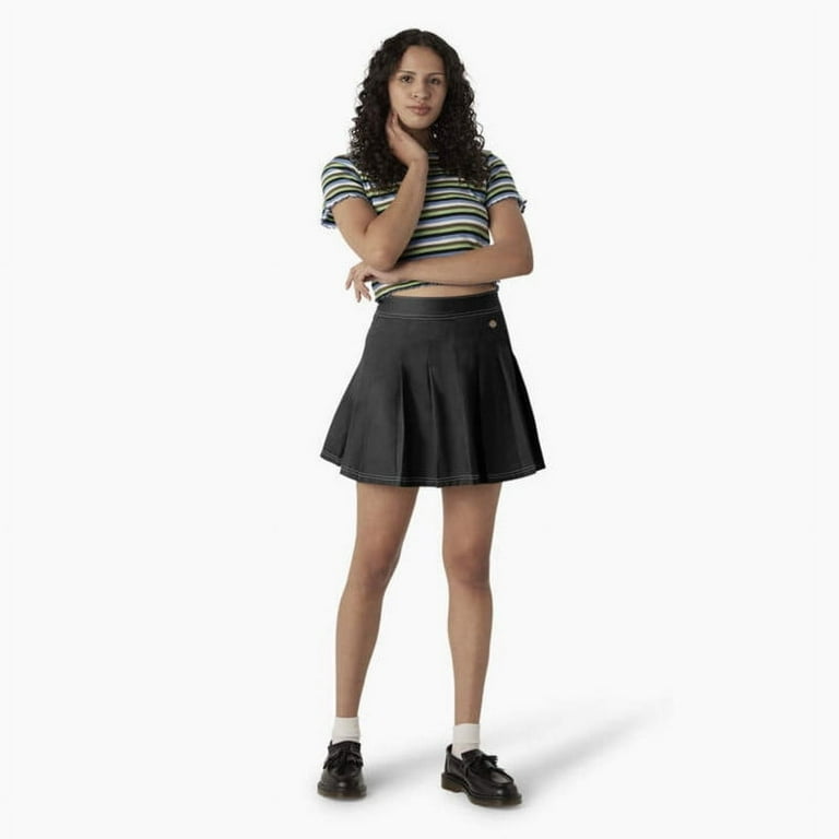 Dickies Women's Twill Pleated Skirt, Black, 27 - Walmart.com