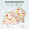 thumbnail image 2 of Yiaed Cute Cartoon Mushrooms Print Reflective Stripe Bucket Hat Unisex Funny Outdoor Fisherman Cap Beach Sun Hat, 2 of 5