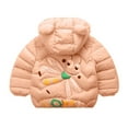 thumbnail image 2 of dmqupv Winter Coats for Girls 4t Toddler Boys Girls Winter Windproof Cartoon Bee Prints Bear Ears Hooded Coat Jacket Coat Orange 12-18 Months, 2 of 4