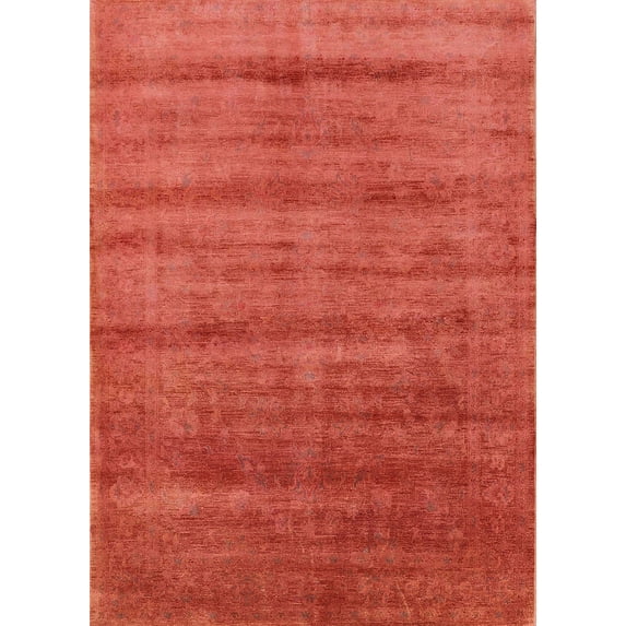 Ahgly Company Indoor Rectangle Mid-Century Modern Red Solid Area Rugs, Swatch Sample
