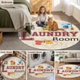 thumbnail image 6 of 8ft Round Rug, Laundry Room Non-Skid Rubber Backing Large Area Rugs - Living Room Bedroom Home Office, Rustic Farmhouse Washing Machine Clothes Indoor Floor Mat Carpets Washable Rug, 6 of 9