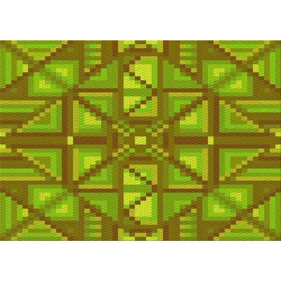 Ahgly Company Indoor Rectangle Patterned Pistachio Green Area Rugs, 2' x 5'