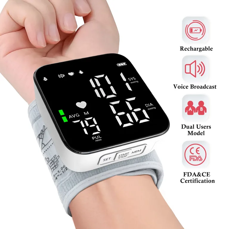 Wrist Blood Pressure Monitor, Automatic Digital Blood Pressure Cuff With  Usb Charging