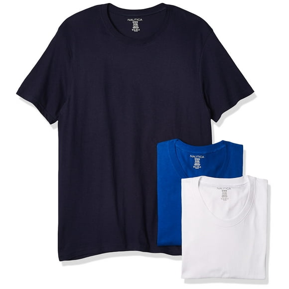 Polo Nautica para hombre, algodón, cuello redondo, color turco/cobalto/blanco