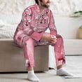 thumbnail image 7 of Fotbe Glittering Pink Bathtub Pattern Long Sleeve Pajama Set for Men,Sleepwear Set,2-piece Loungewear Set,Soft PJs Comfy Nightwear with Pockets-Small, 7 of 7