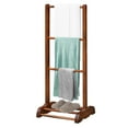 thumbnail image 4 of Topbuy Acacia Wood Freestanding Towel Rack Towel Drying Clothes Holder with Shelf Brown, 4 of 5
