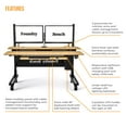 thumbnail image 3 of Versadesk Foundry Electric Standing Desk - Push-Button Height Adjustable, Split-Level Surface, USB Charger, Large Workspace, | Bamboo, ( 60 x 30 ), 3 of 8