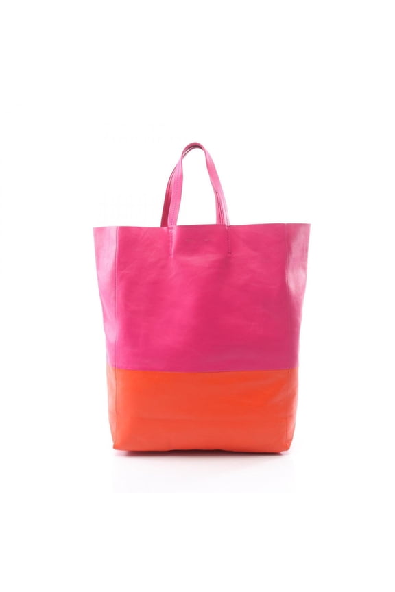 Pre-Owned Celine Horizontal Cabas Tote Bag Handbag Leather Women's Pink Orange