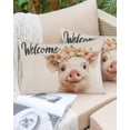 thumbnail image 6 of Pig Flower Garland Throw Pillow Cover 16 x 24 Inch Decorative Pillow Cover Farm Animal Cottagecore Blooms Floral Lumbar Pillowcase Seasonal Rectangle Cushion Case for Couch Sofa Bed Living Room, 6 of 7