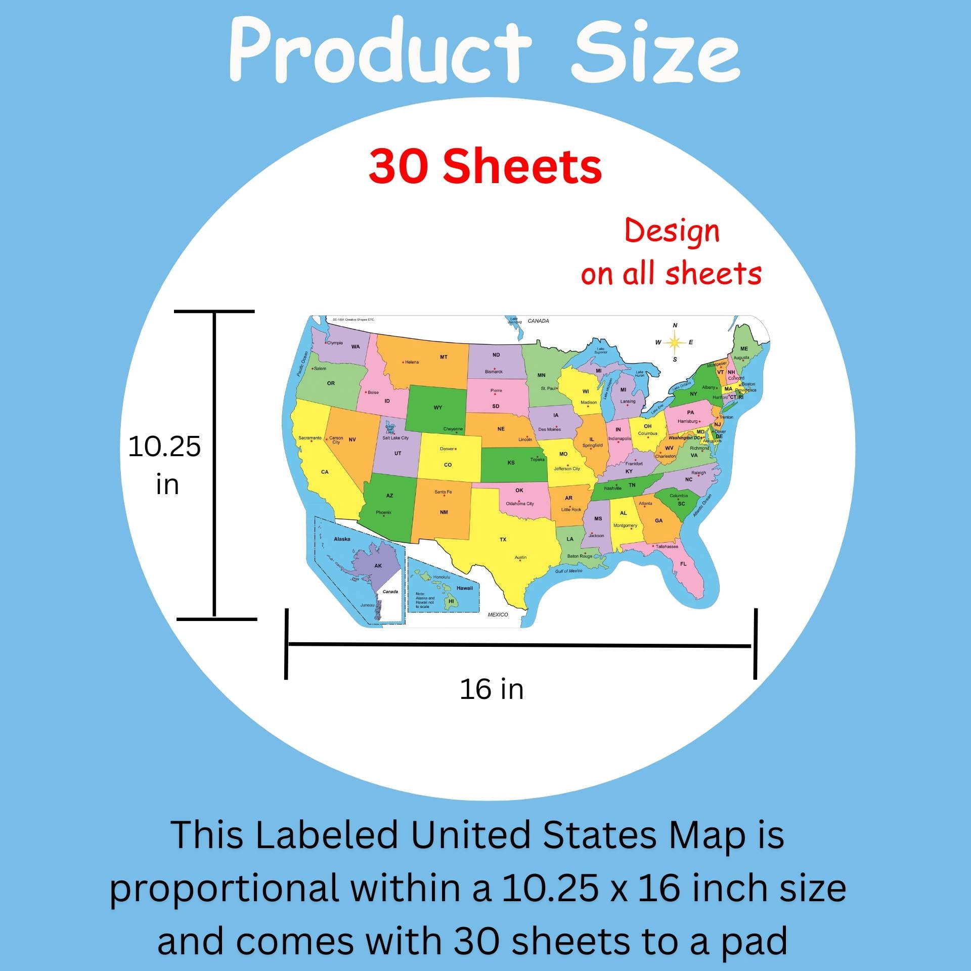 SHAPES ETC. Labeled U.S. -Practice Maps