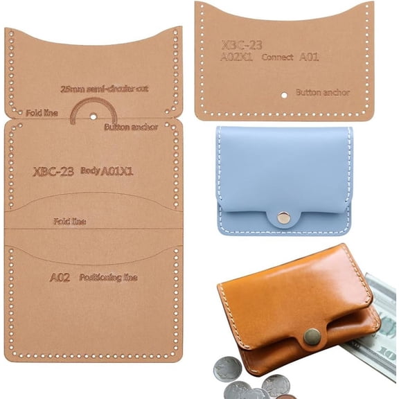 Card Holder Wallet Pattern Templates Clear Acrylic Tansparent Stencil Templates for Wallet DIY Making
