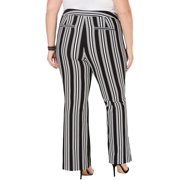 INC Womens Plus Striped Pull On Bootcut Pants B/W 26W