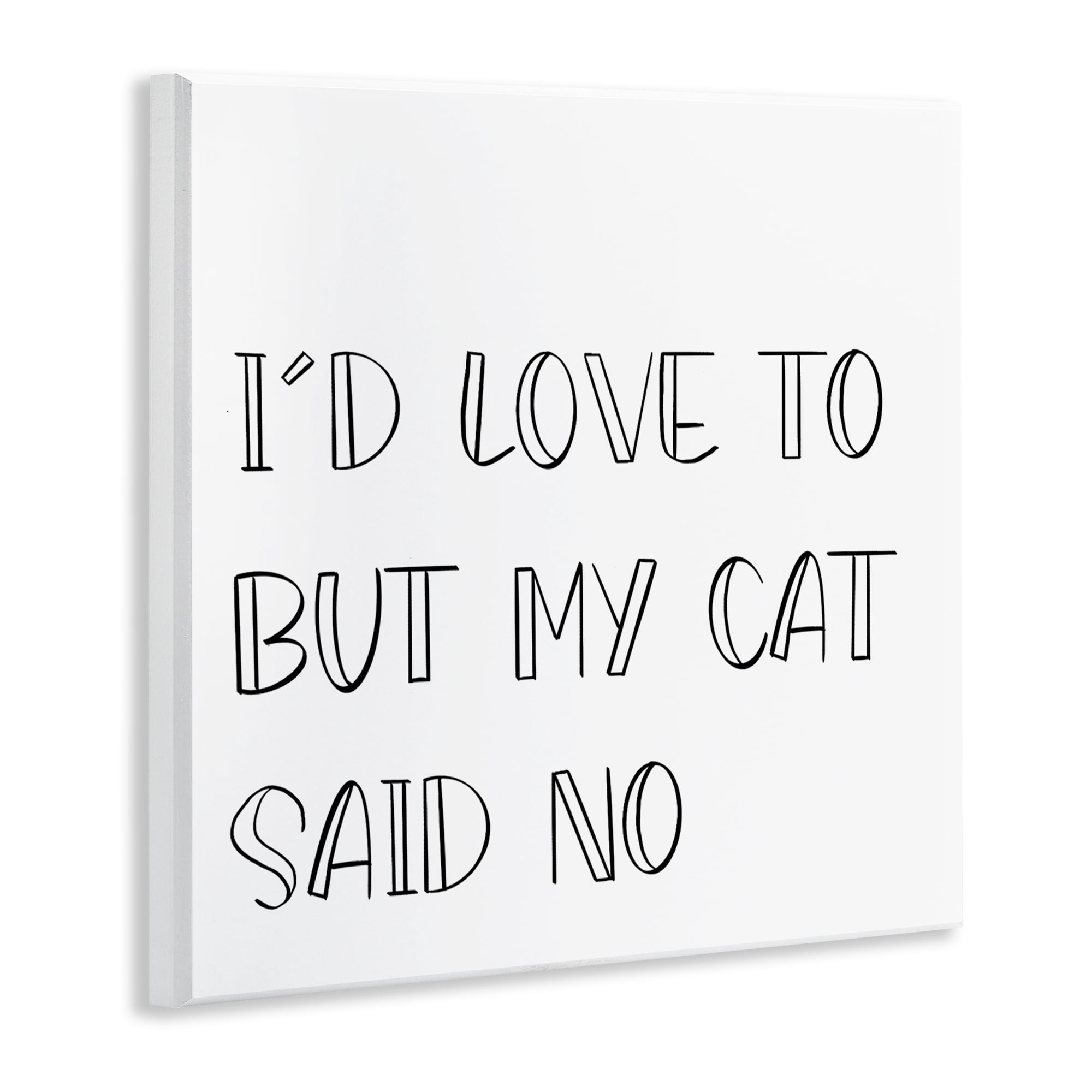 Stupell Industries My Cat Said No Text & Numbers Painting Unframed Art Print Wall Art, 12 x 12