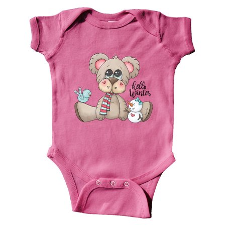 

Inktastic Hello Winter Teddy Bear Gift Baby Boy Bodysuit