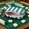 thumbnail image 4 of Striped Mahjong Storage Bag, Portable Carrying Case for Mahjong Tiles, Game Set Organizer with Handles, 4 of 6