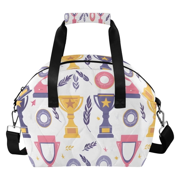 Awards and Leaves Insulated Lunch Bag Reusable Quilted Lunch Box Waterproof Leakproof Lunch Container