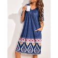 thumbnail image 3 of Avidlove Women's House Dress Print Nightgown with Pockets Comfy Short Sleeve Nightdress, 3 of 6
