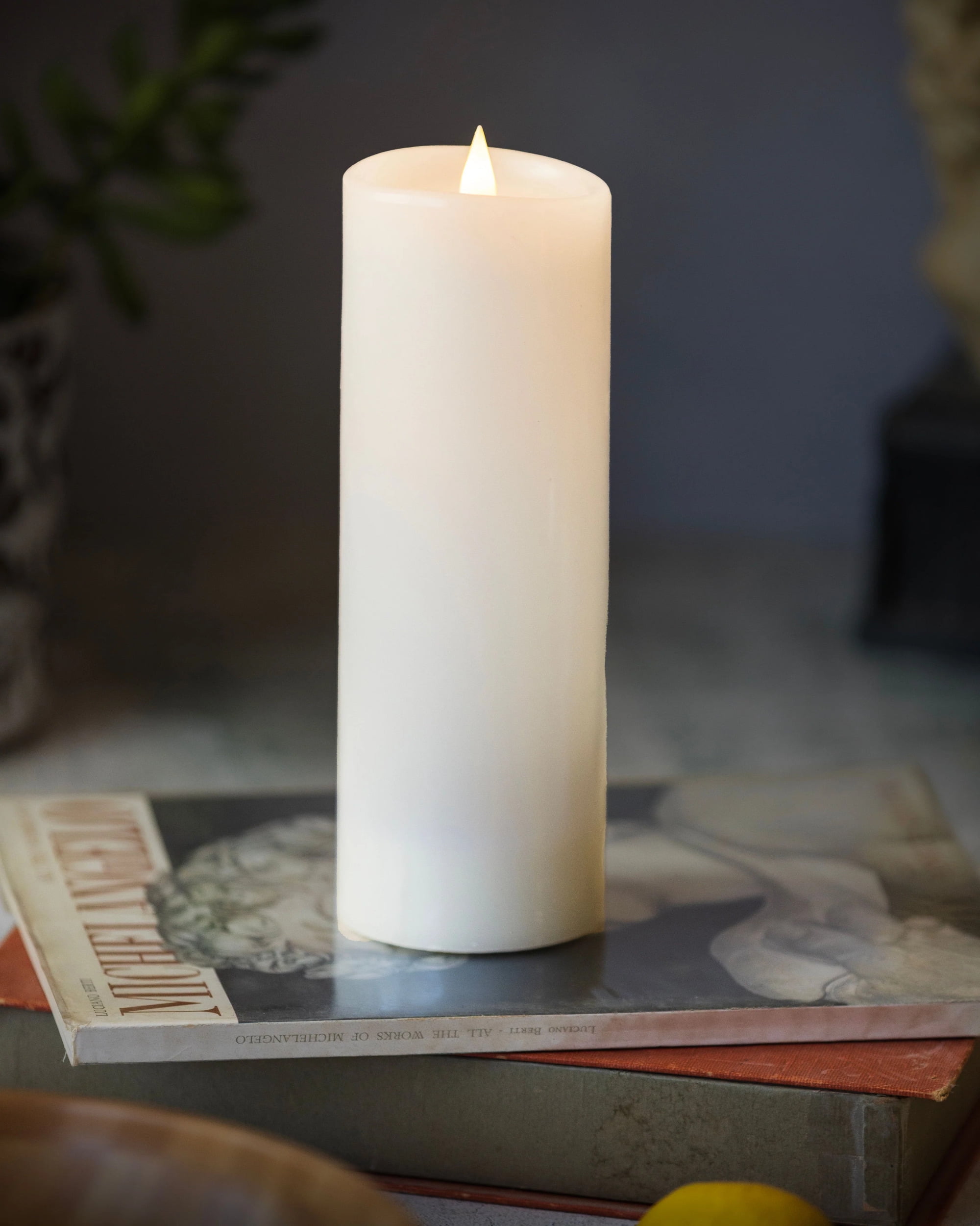 Seasonal LLC 3" x 7" Paraffin Realistic Adjustable Brightness LED Gold Flameless Pillar Candle