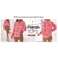 thumbnail image 4 of BTFBM Womens Tops Dressy Casual Spring Boho Floral V Neck Long Sleeve Half Button Down Shirt Work Business Blouses, 4 of 8