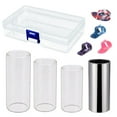 thumbnail image 1 of Guitar Pick Kit Glass Stainless Steel Guitar Slides Guitar Picks Celluloid Thumb Finger Picks with Storage Case, 1 of 9