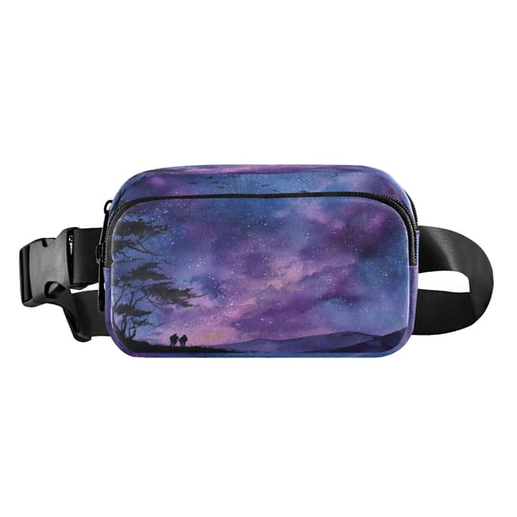 Fanny Pack Fashion Waist Packs Women's Waist Packs Men's Waist Packs Youth's Waist Packs Mobile Wallet Travel Shopping Running Hiking Fanny Pack Purple Night