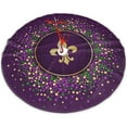 thumbnail image 2 of Mardi Gras Purple Gold Fleur De Lis Christmas Tree Skirt Gorgeous for Xmas Party Ornaments Decoration Accessory 36", 2 of 5