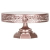 Amalfi Decor 12 Inch Round Metal Wedding Cake Stand (Rose Gold)