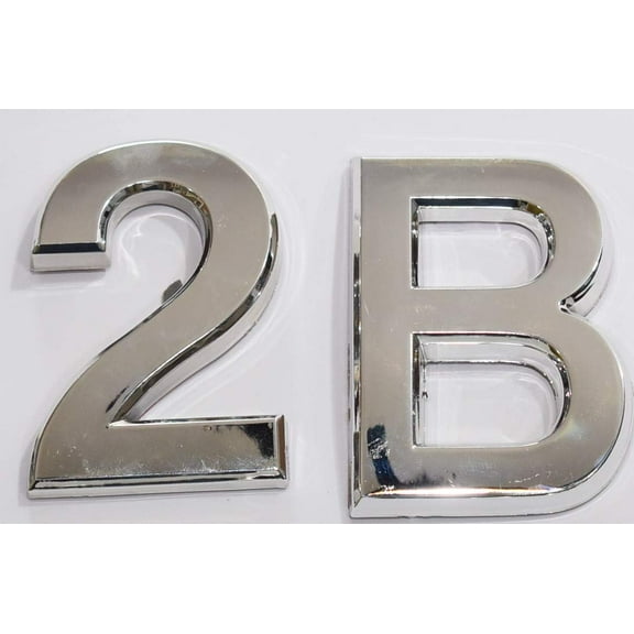 Apartment Number 2B Sign/Mailbox Number Sign, Door Number Sign. Letter C (Silver,3D, Size 2.75 x 1.75, Comes with Double Sided Tape)- The Maple line