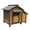 Dark yellow Solid Wood, variant on LHSHID 45 Inch Solid Wood Dog House,Cozy Outdoor Shelter for Medium Small Dogs with Lockable Ventilated Door,Waterproof Insulated Felt Roof Charming Design